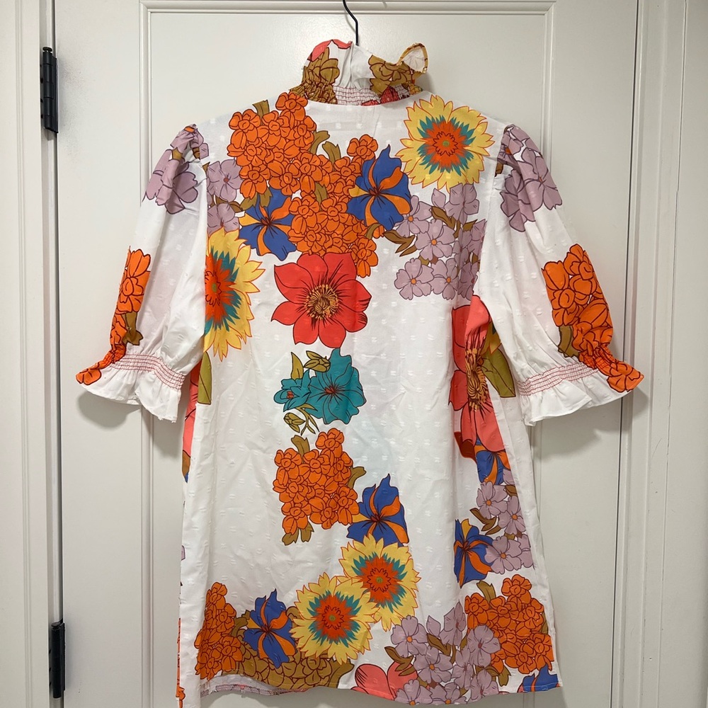Floral Ruffle Blouse - Multicolor - Picture 2 of 4